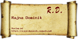 Rajna Dominik névjegykártya